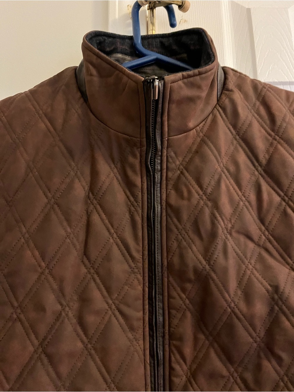 Johnston & Murphy Reversible Quilted Vest Brown Plaid Men’s Large - Picture 3 of 10